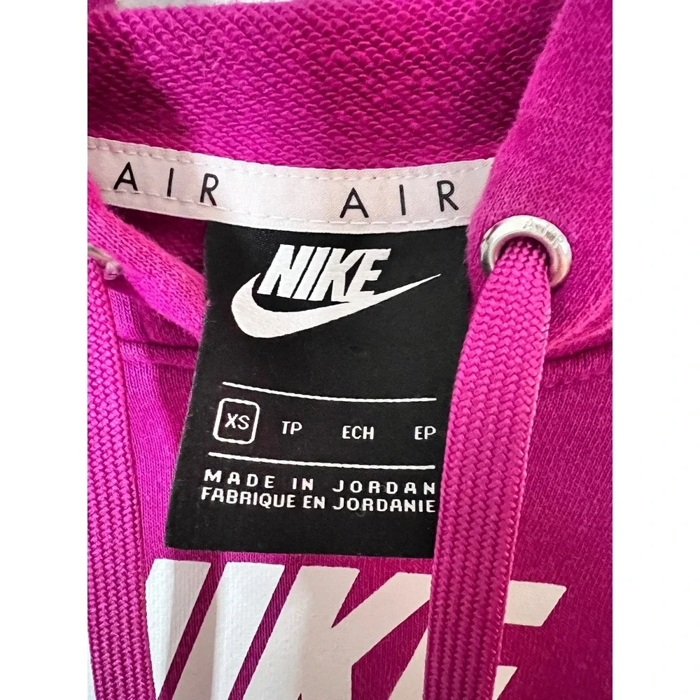 Nike Air Cropped‎ Hoodie XS Pink Logo Pullover Athletic Sweatshirt